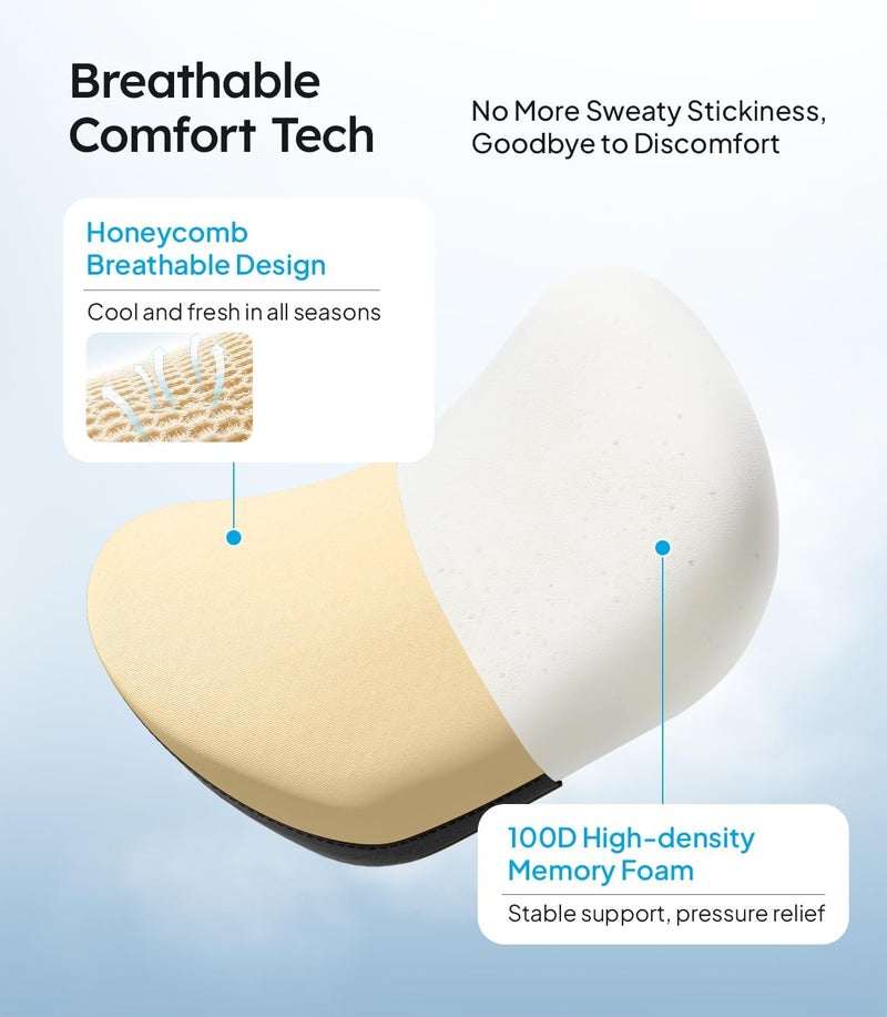 Wigoo 2026 Upgrade Car Neck Pillow [No More Pressure, Odorless] Soft Car Headrest Pillow with Adjustable Strap Removable Cover 100% Memory Foam, Fits All Vehicles (Beige 2-Pack) - Image 5
